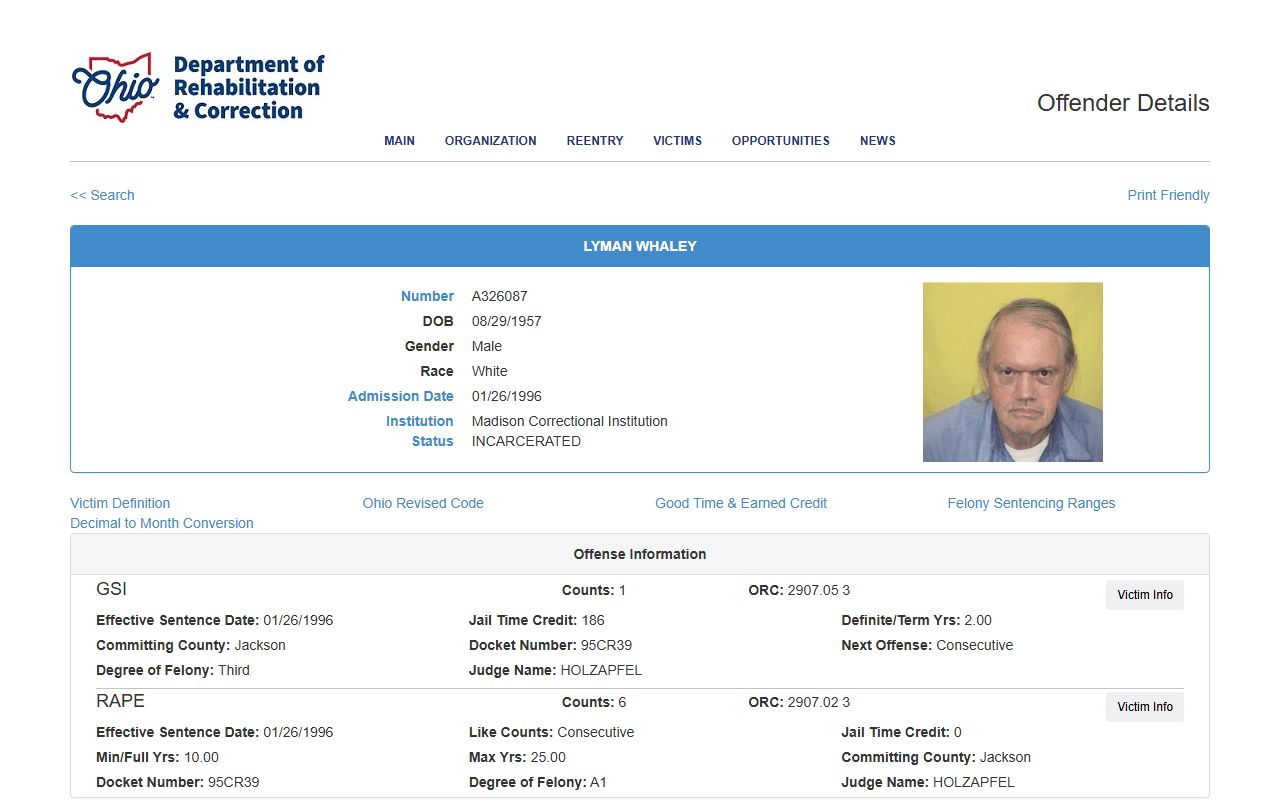 ODRC offender photo record different from Jackson County jail mugshots